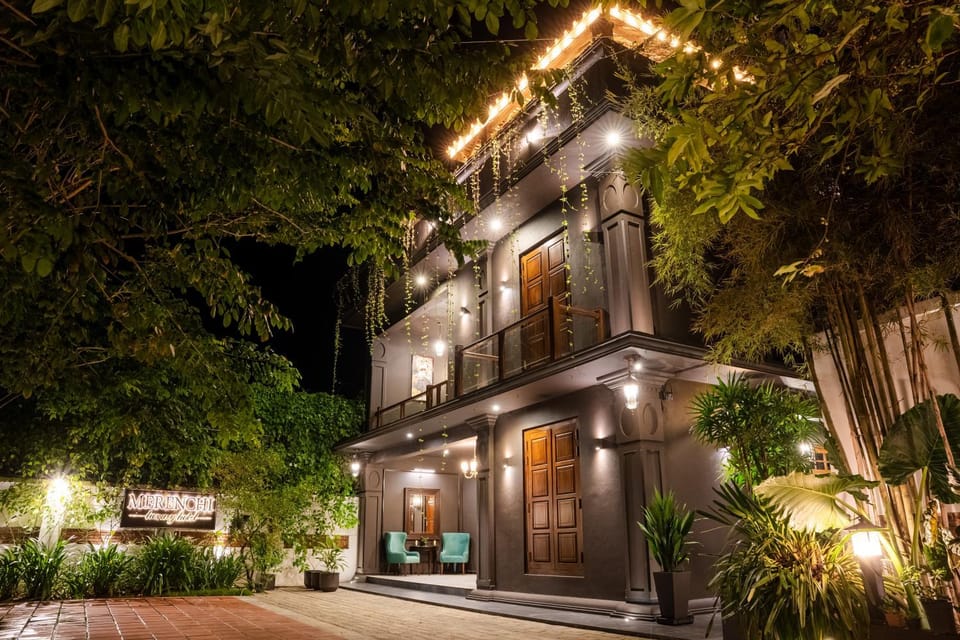 Property building, Night, Garden, Garden view