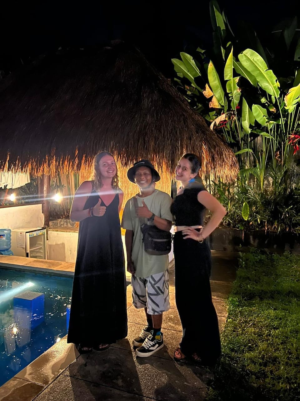 Night, Pool view, Swimming pool, group of guests