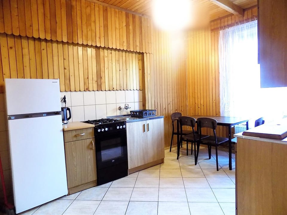 Kitchen or kitchenette, stove, kitchen