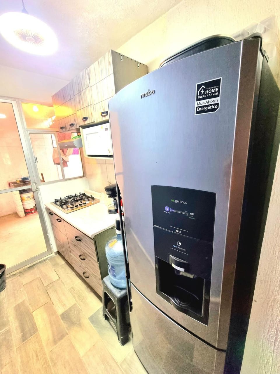 Kitchen or kitchenette, oven