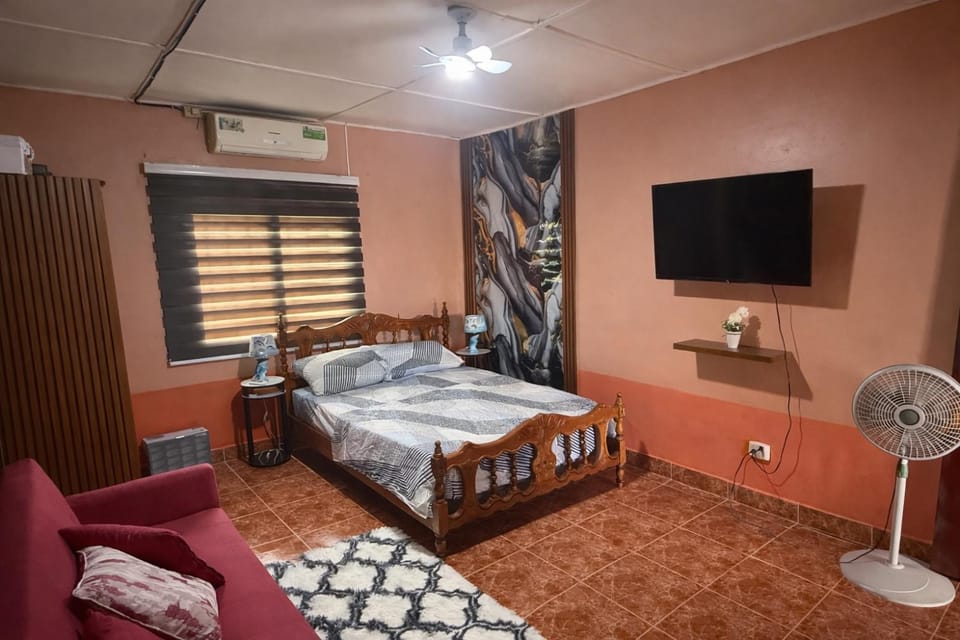 Communal lounge/ TV room, Bed, TV and multimedia, Photo of the whole room, Seating area, Bedroom, air conditioner