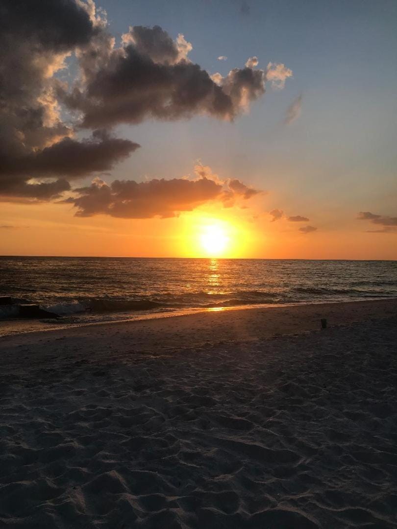 Beach, Sea view, Sunset