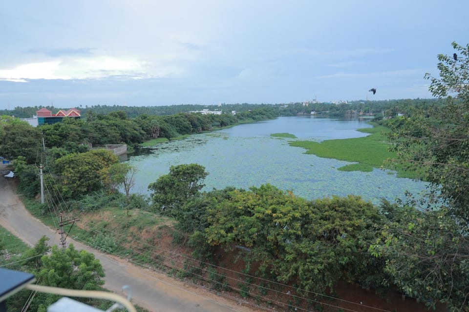 Nearby landmark, Natural landscape, Bird's eye view, Lake view
