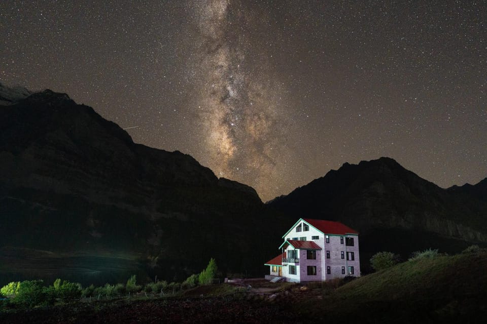Property building, Night, Natural landscape, Mountain view