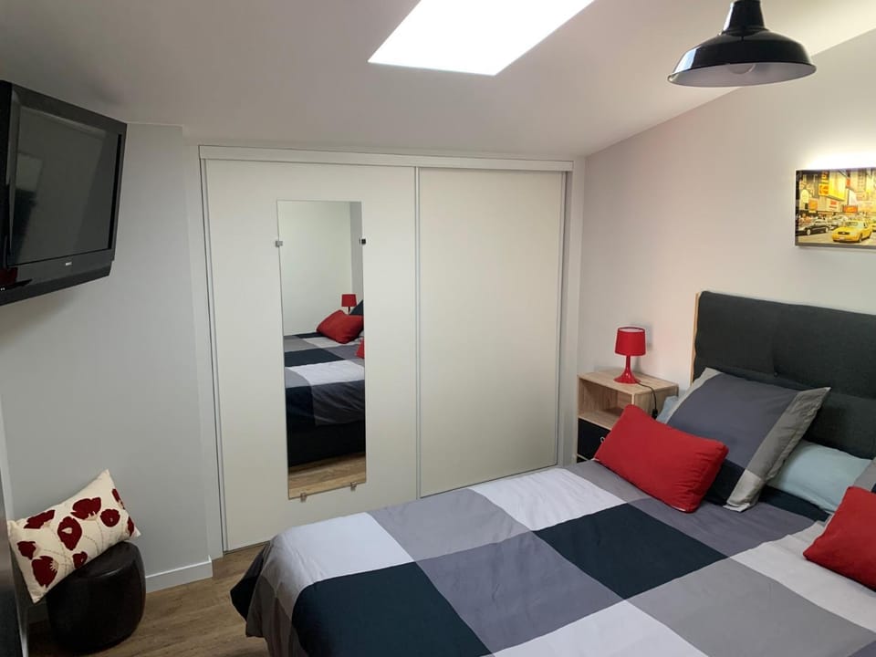 Property building, Living room, Bedroom