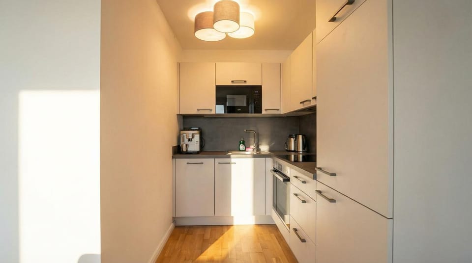 Kitchen or kitchenette, oven, stove