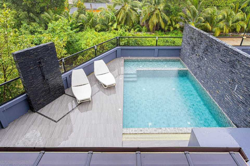 Patio, Day, Natural landscape, Pool view, Swimming pool, sunbed