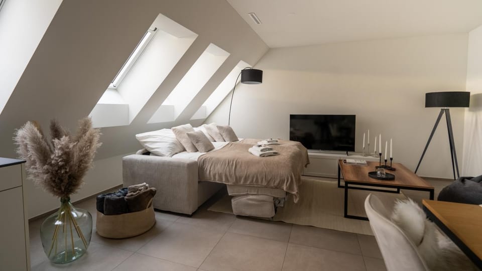 Bed, TV and multimedia, Living room, Photo of the whole room, Seating area