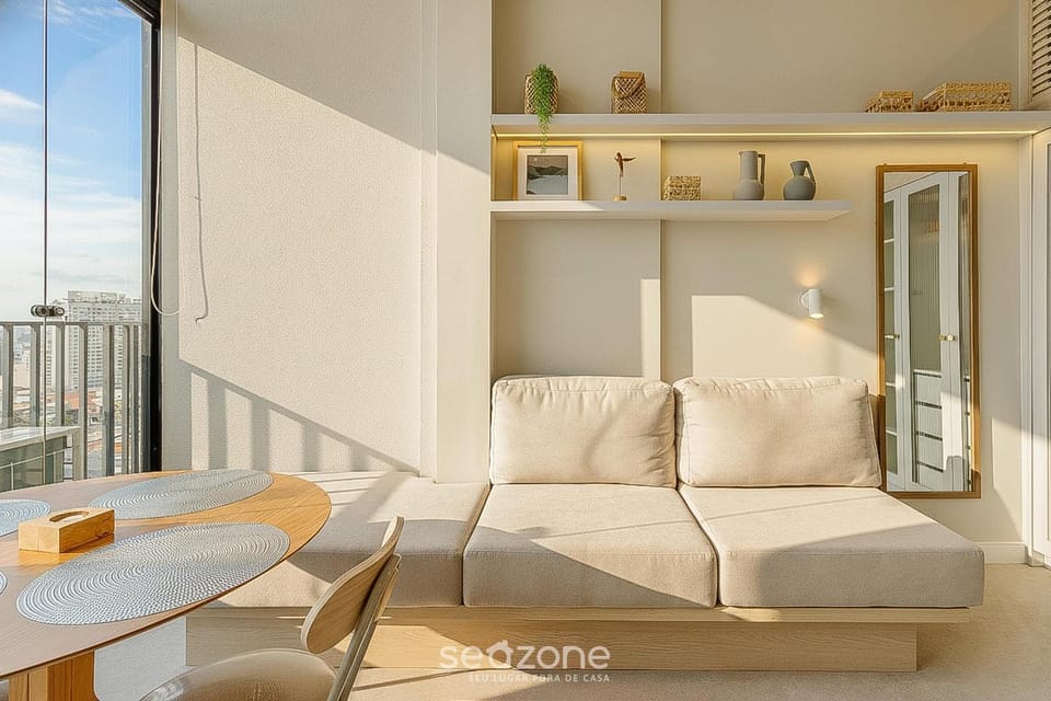 Living room, Dining area, City view
