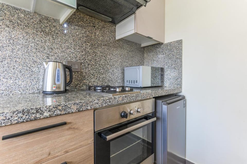 Kitchen or kitchenette, minibar, oven, stove