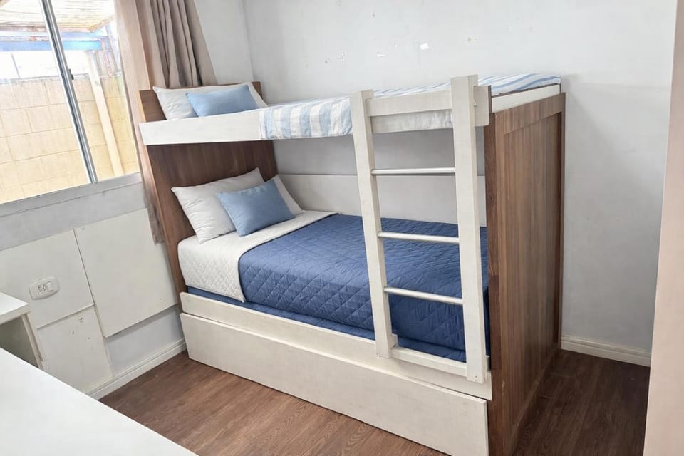 Bed, Photo of the whole room, Bedroom, bunk bed, wardrobe