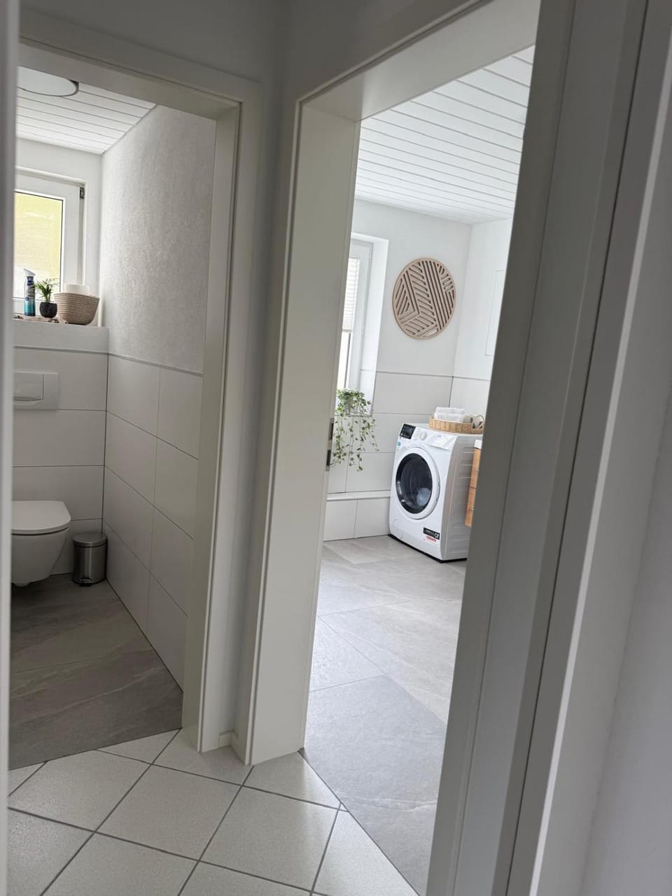 Bathroom, washing machine, dryer