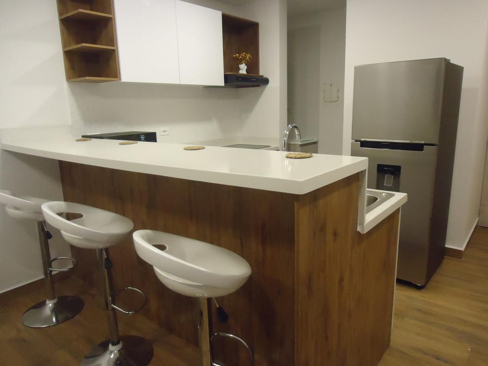 Kitchen or kitchenette, oven