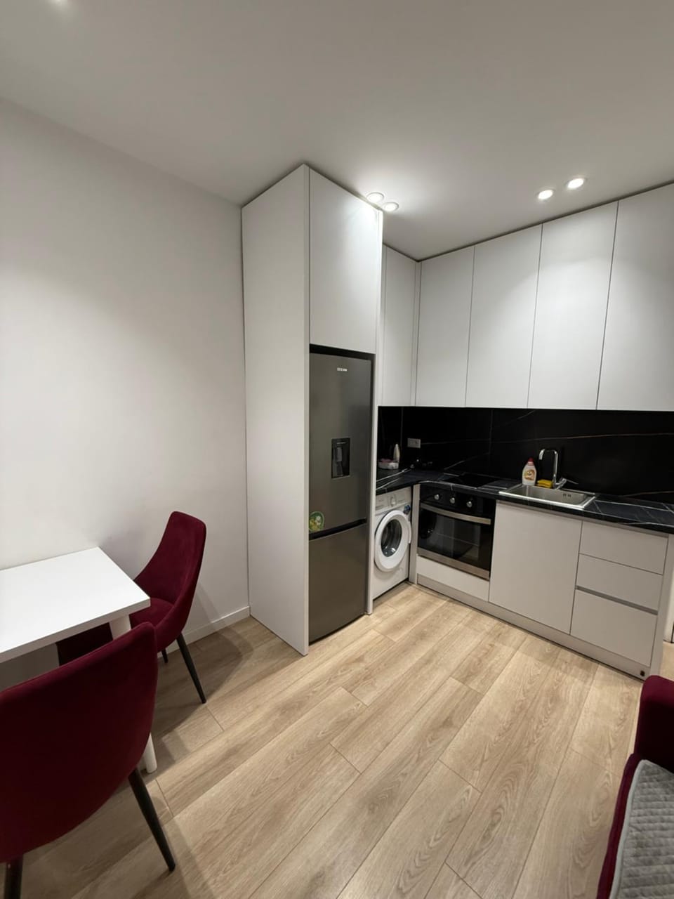 Kitchen or kitchenette, oven, stove, toaster