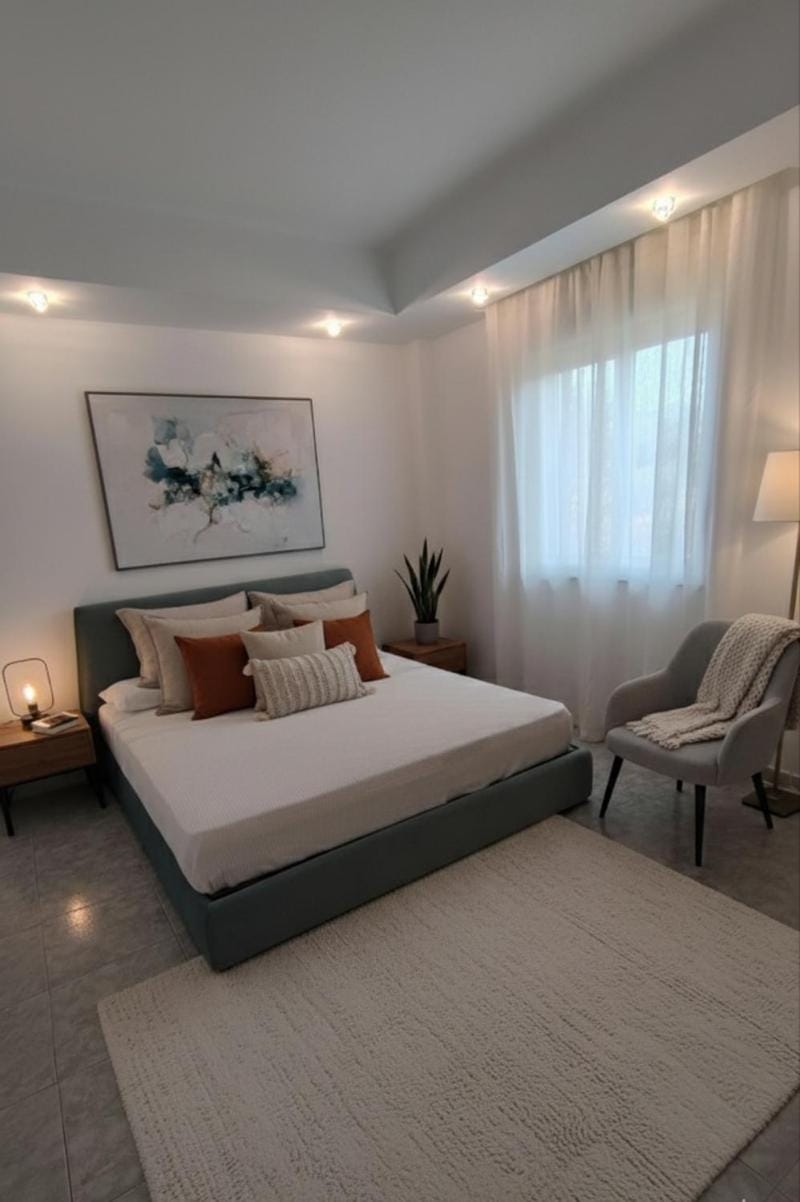 Property building, Bed, Photo of the whole room, Seating area, Bedroom, Breakfast