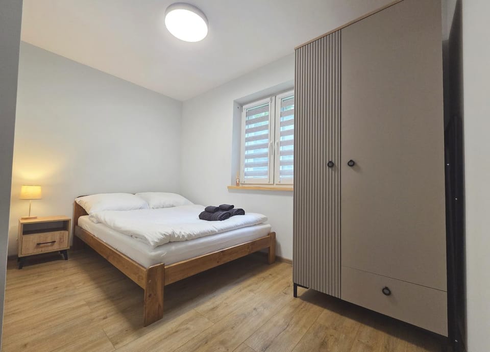 Bed, Photo of the whole room, Bedroom, towels, wardrobe