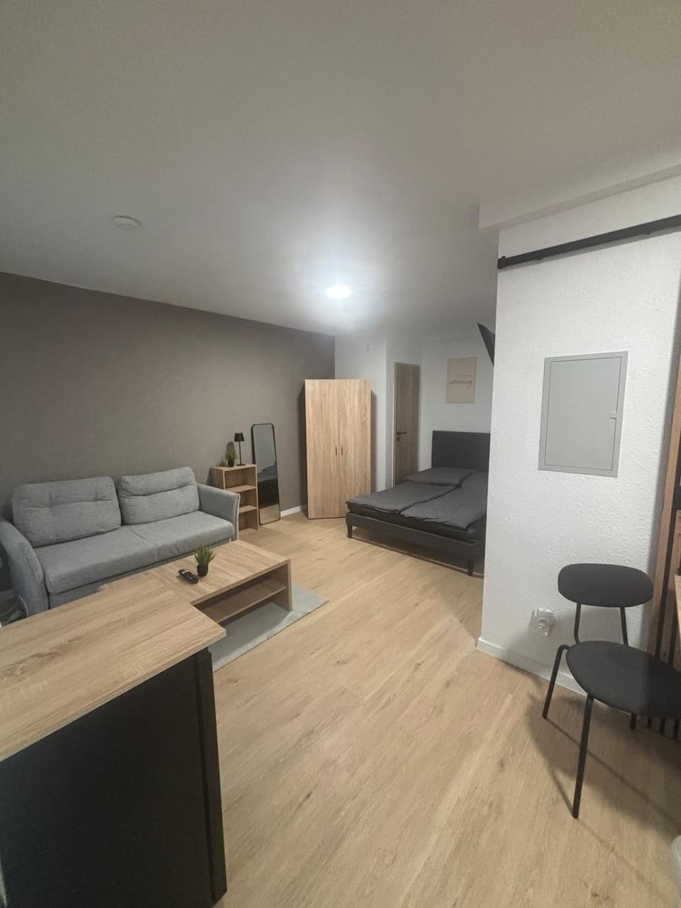 Bed, TV and multimedia, Living room, Photo of the whole room, Bedroom, wardrobe