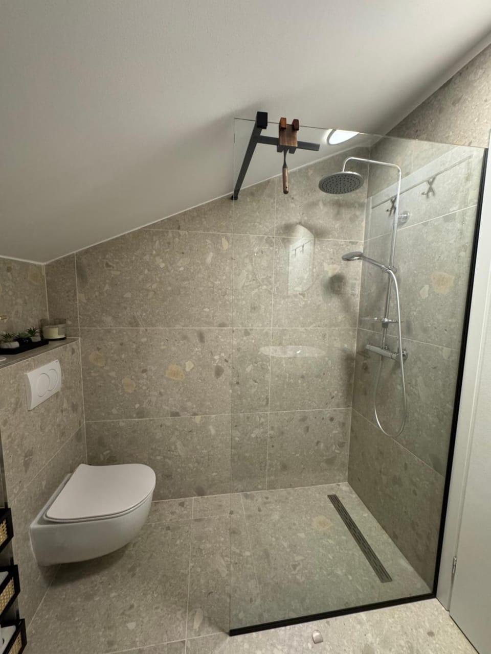 Shower, Toilet, Bathroom, Decorative detail, Decorative detail