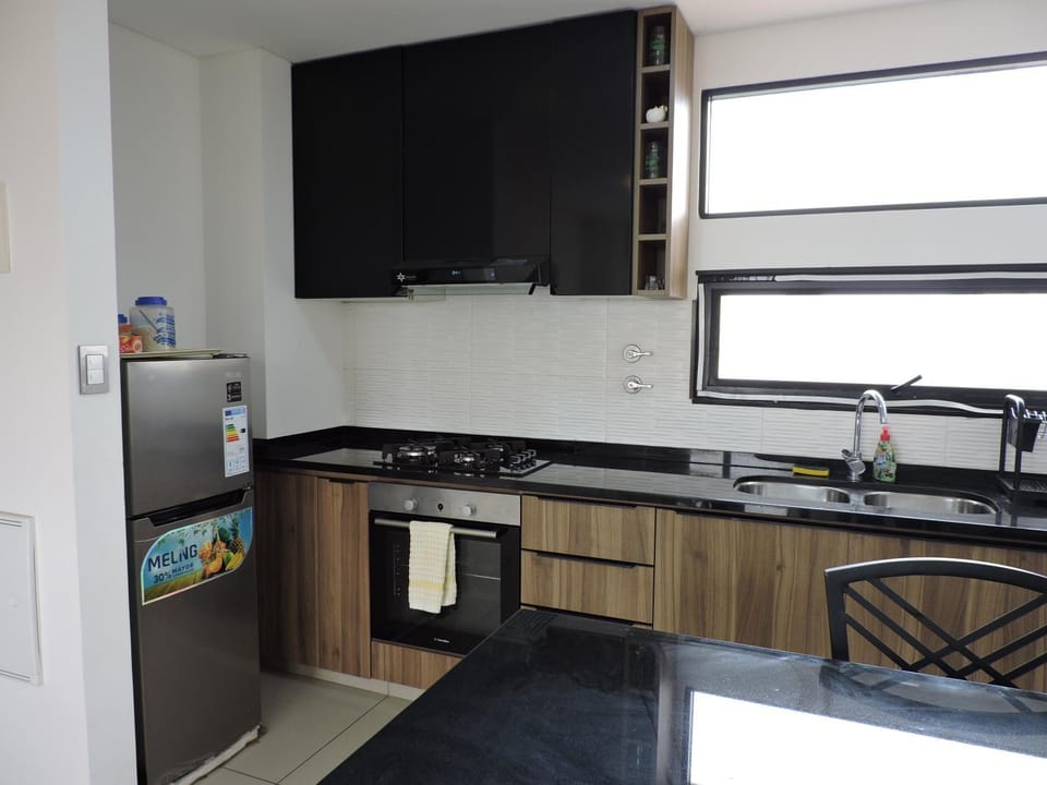 Kitchen or kitchenette, oven, stove