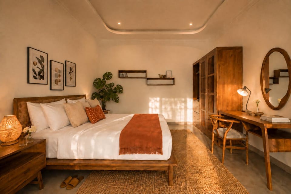 Bed, Bedroom, wardrobe, air conditioner