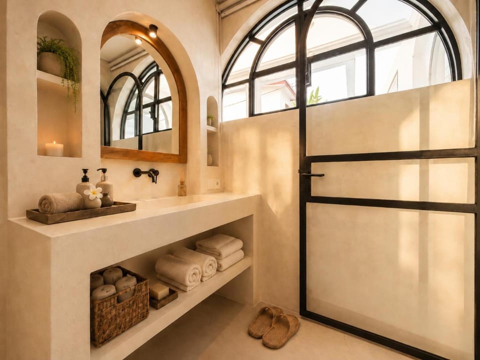 Bathroom, towels