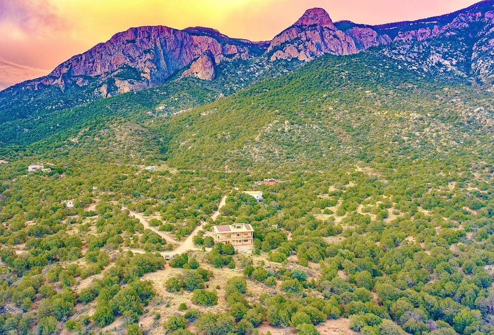 Nearby landmark, Spring, Day, Natural landscape, Bird's eye view, Mountain view