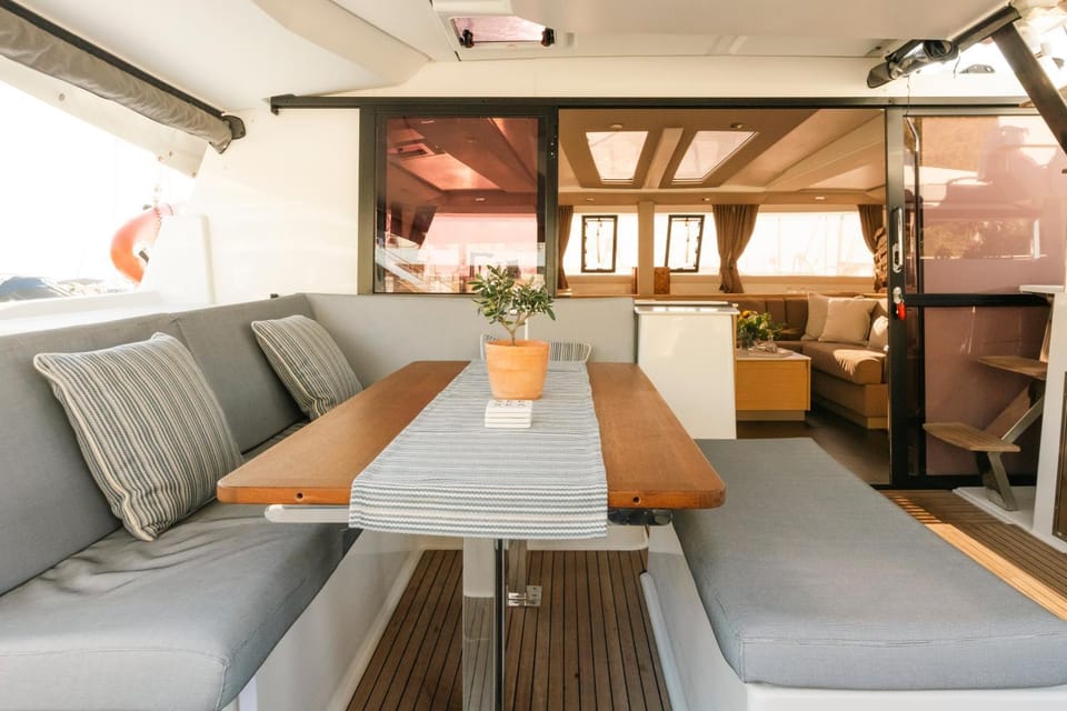 Dione Catamaran Docked boat in Decentralized Administration of Macedonia and Thrace