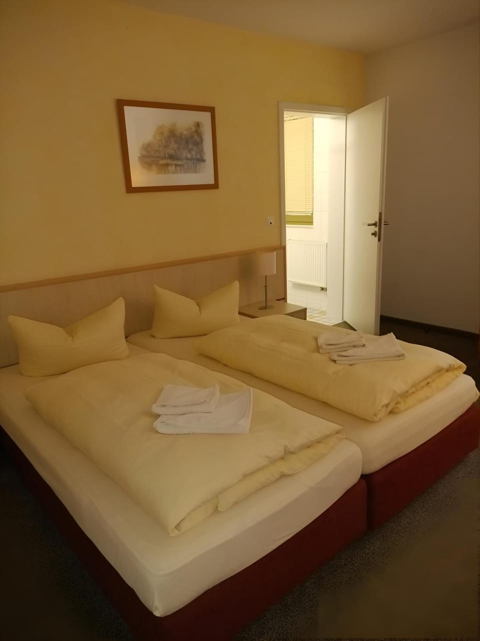 Bed, Photo of the whole room, Bedroom, towels