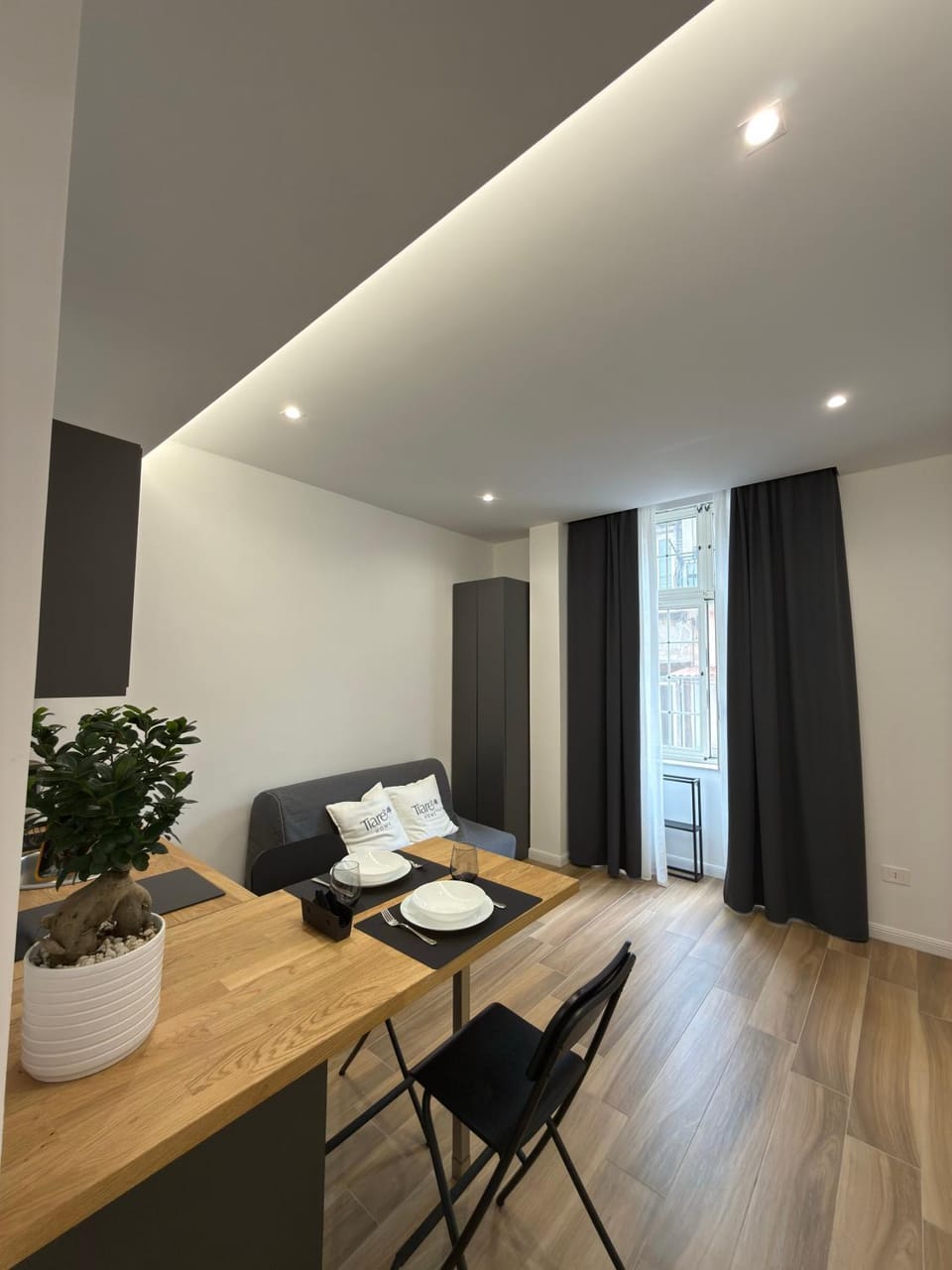 Living room, kitchen
