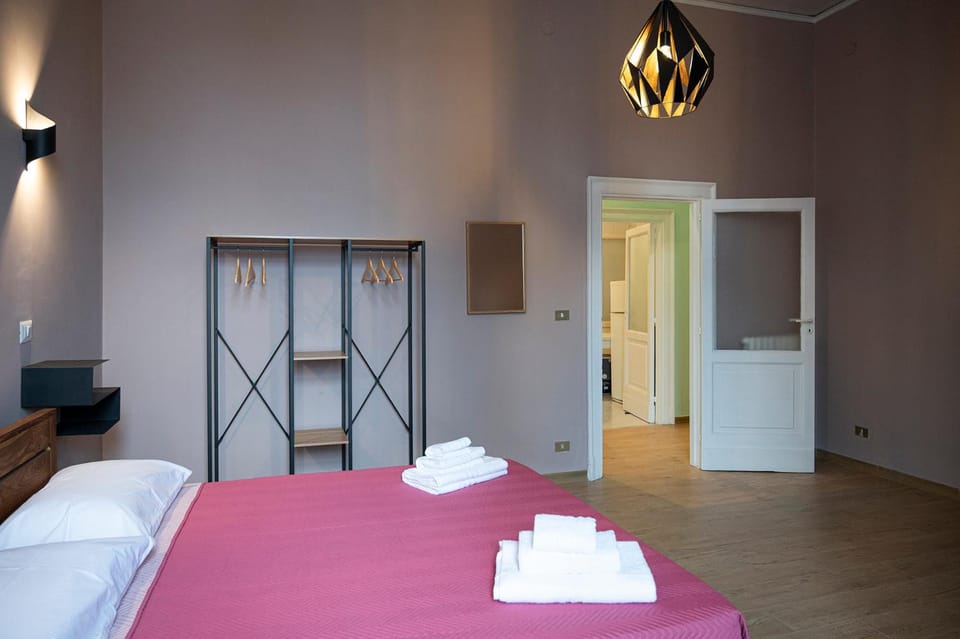 Bed, Photo of the whole room, Bedroom, towels, wardrobe