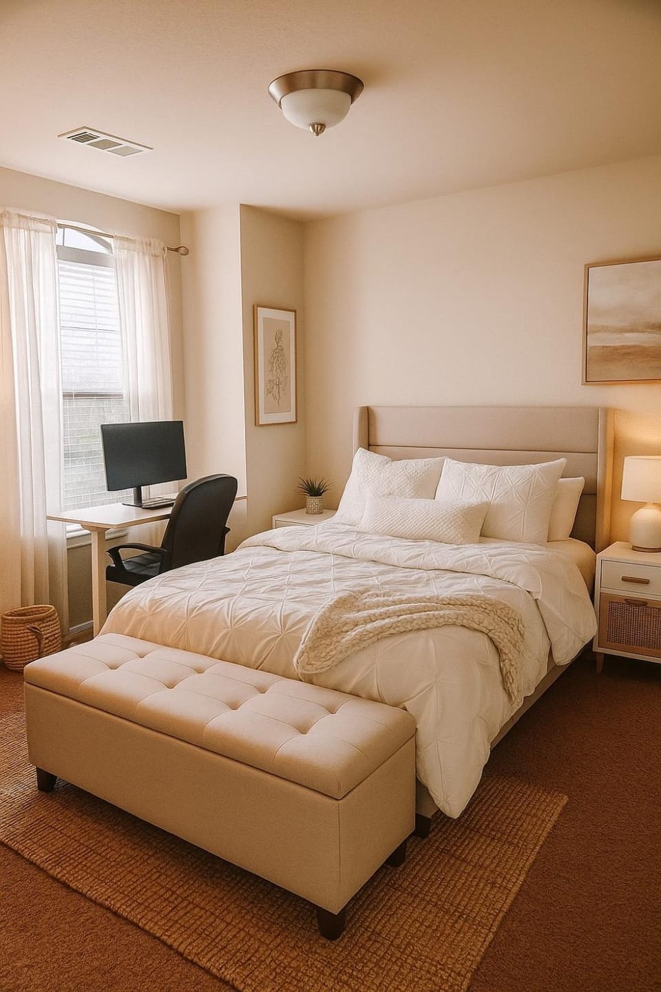 Bed, Living room, Photo of the whole room, Seating area, Bedroom