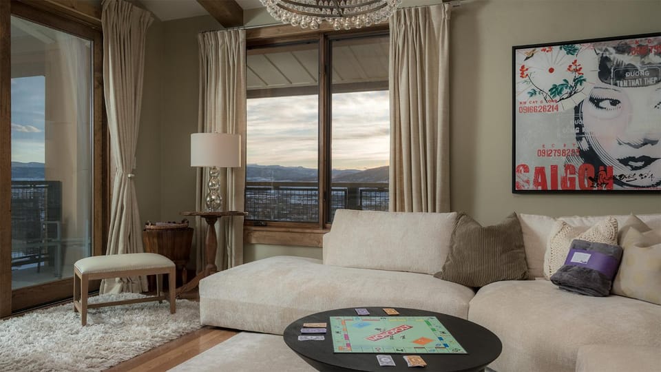Living room, Seating area, Mountain view