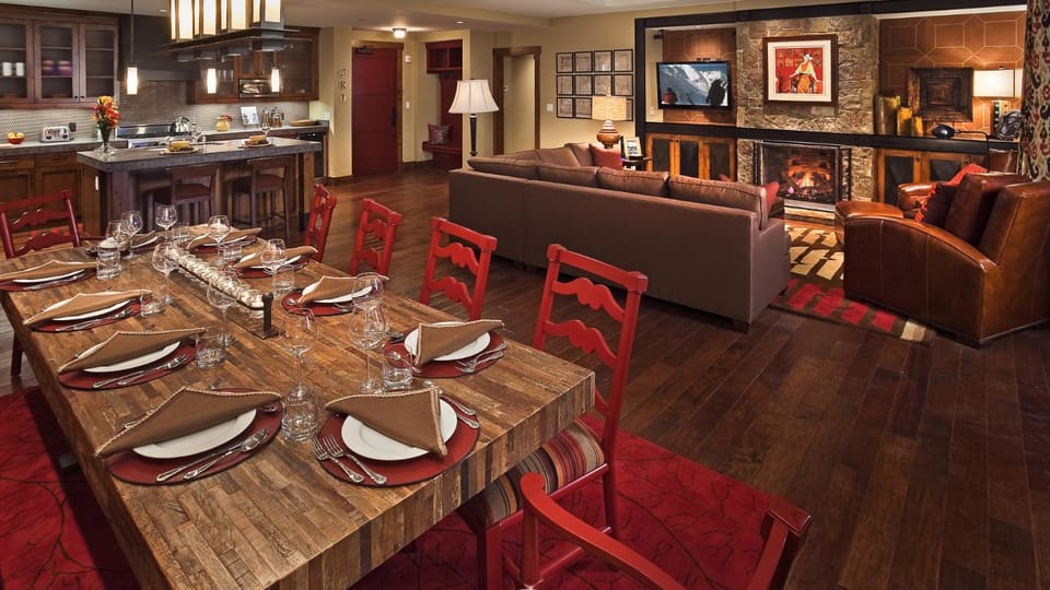 Living room, Dining area, fireplace, furniture, kitchen