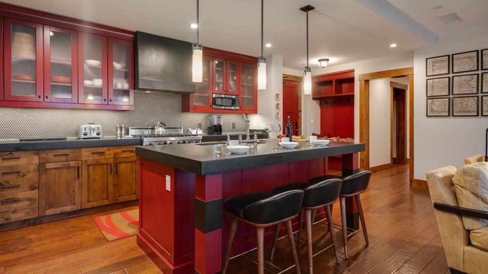Seating area, furniture, storage, stove, kitchen
