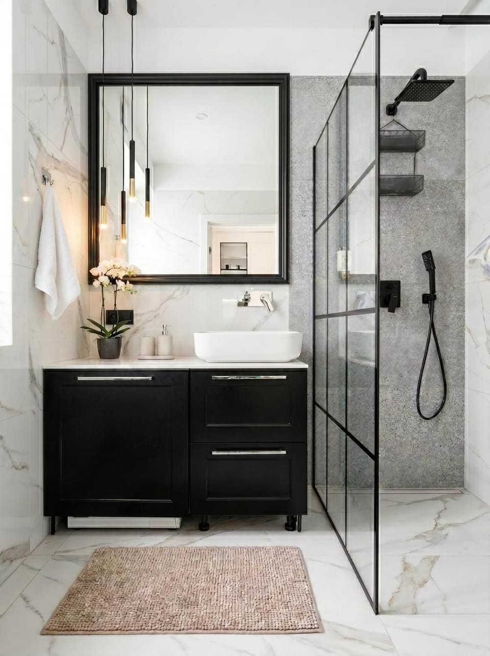 Shower, Bathroom, towels