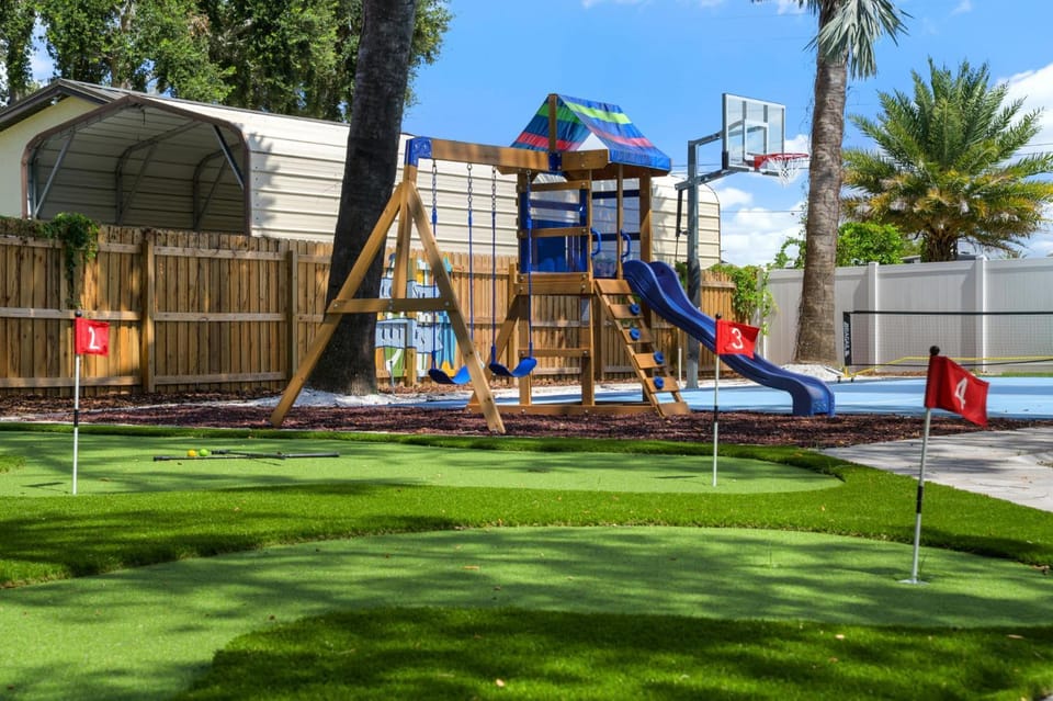 Resort-Style Oasis Pool Mini Golf Playground House in Largo