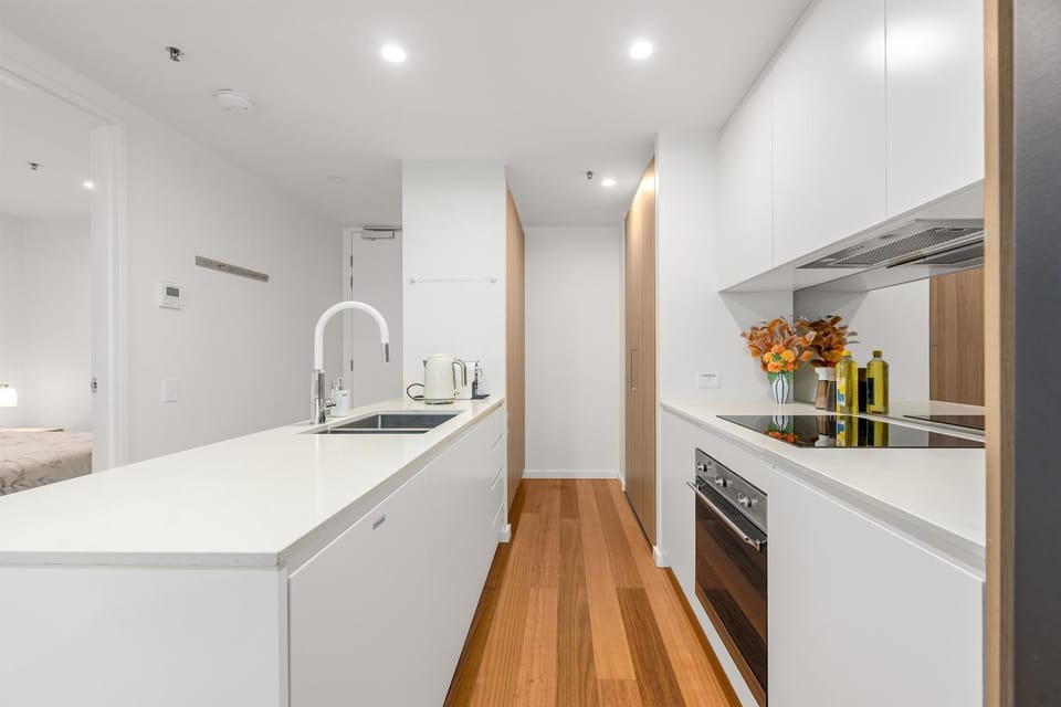 Kitchen or kitchenette, oven, stove