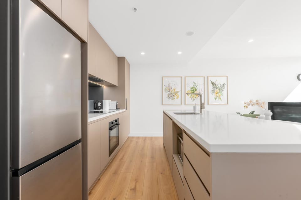 Kitchen or kitchenette, oven, stove
