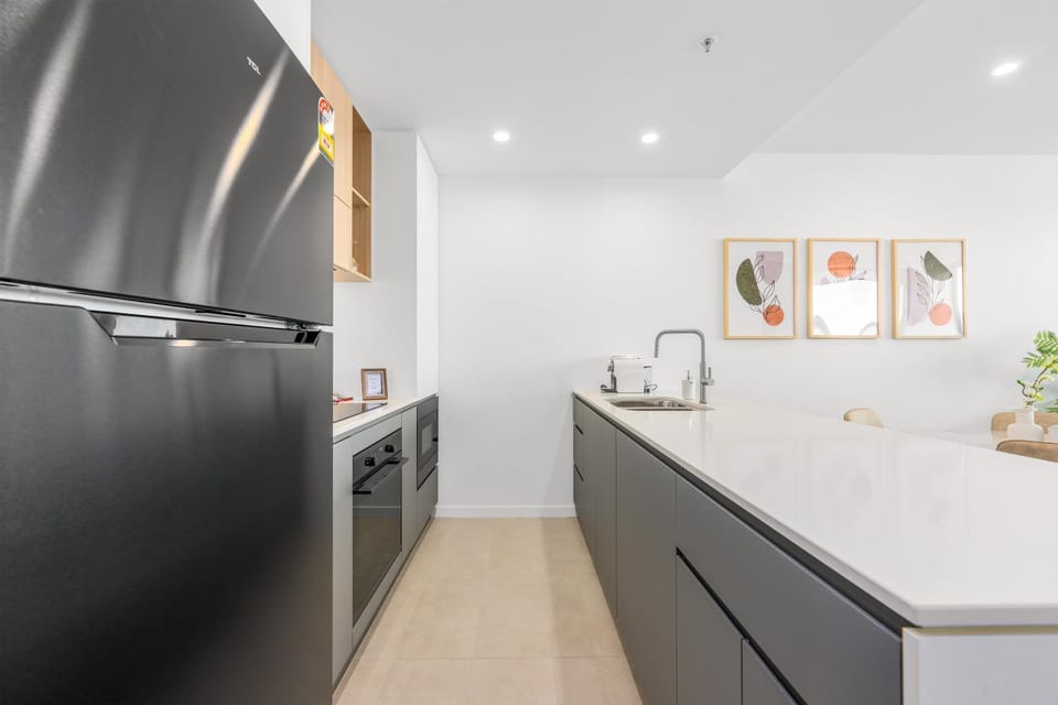 Kitchen or kitchenette, oven, stove