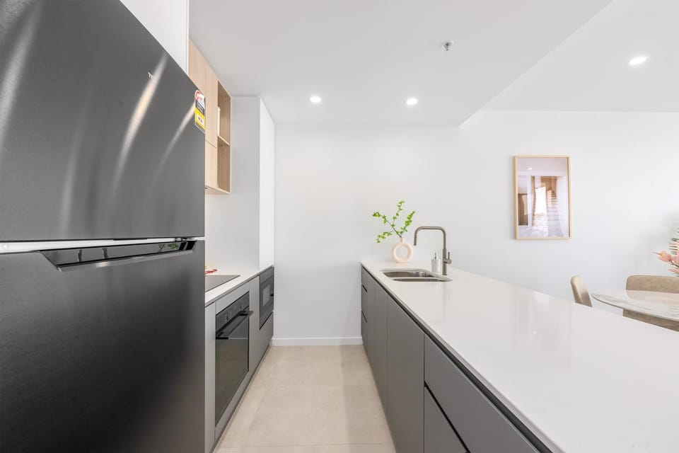 Kitchen or kitchenette, oven, stove