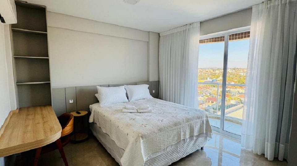 View (from property/room), Bedroom, furniture, towels, air conditioner