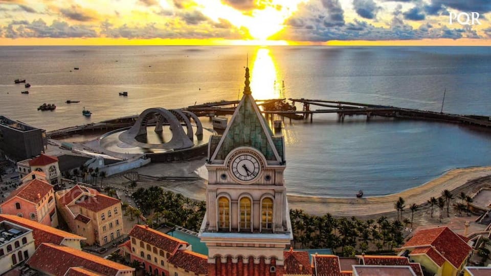 Natural landscape, Bird's eye view, City view, Sea view, Sunset