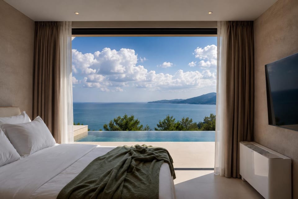 Bedroom, Pool view
