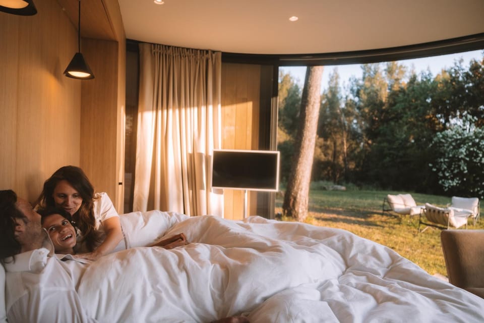 Bed, People, TV and multimedia, Bedroom, Guests