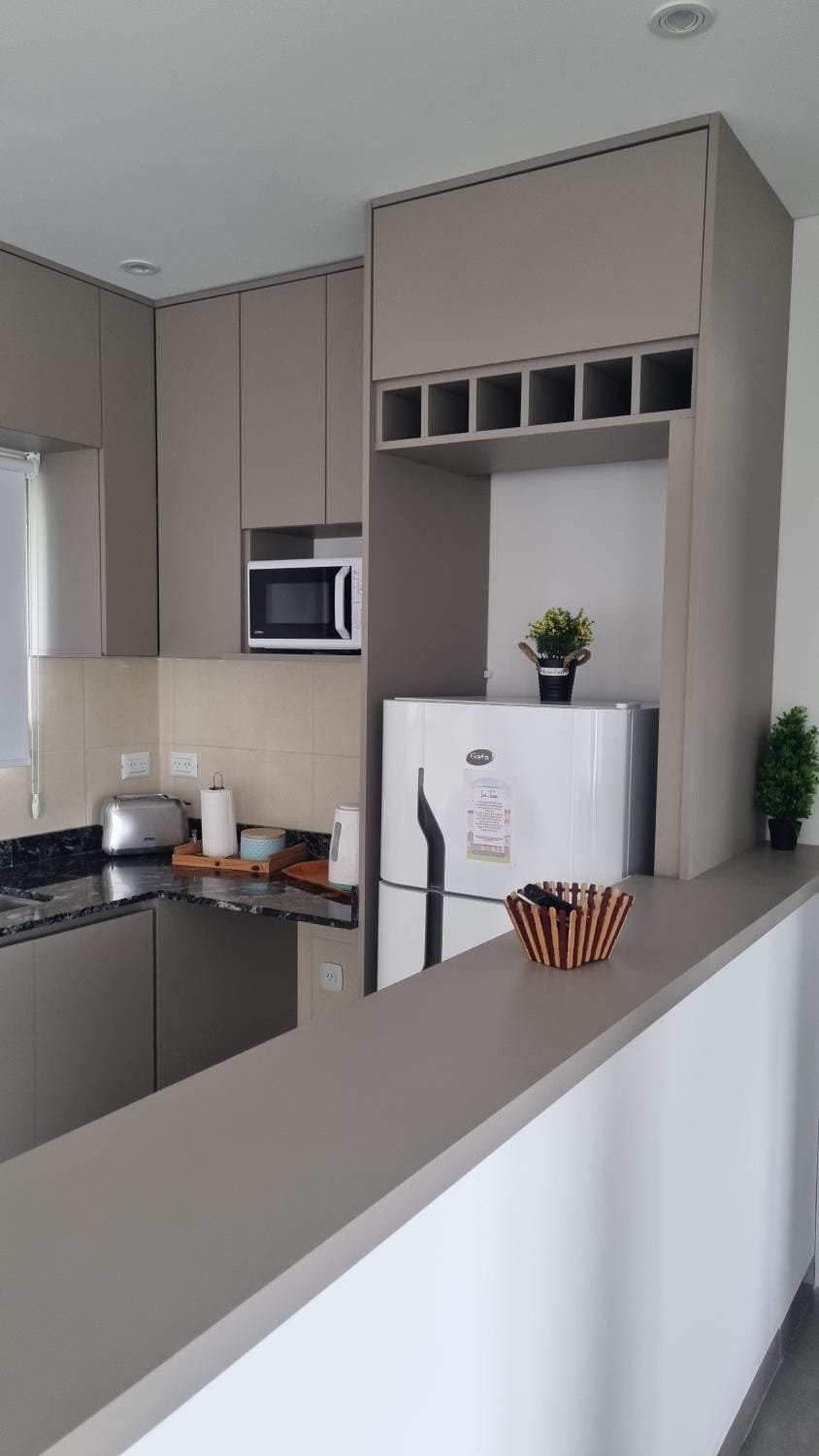 Kitchen or kitchenette, toaster
