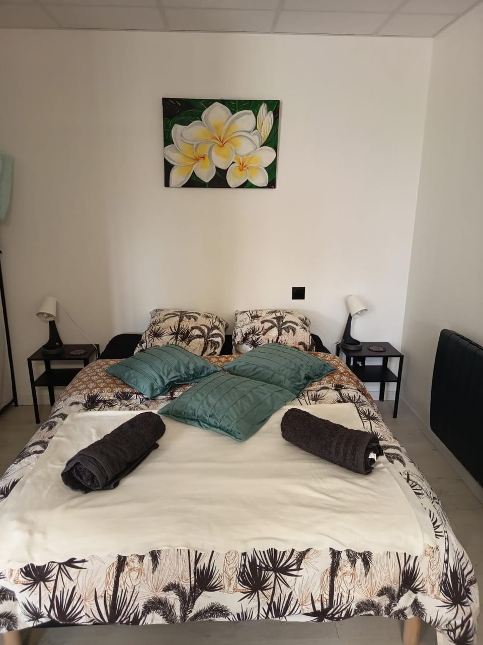 Bed, Photo of the whole room, towels