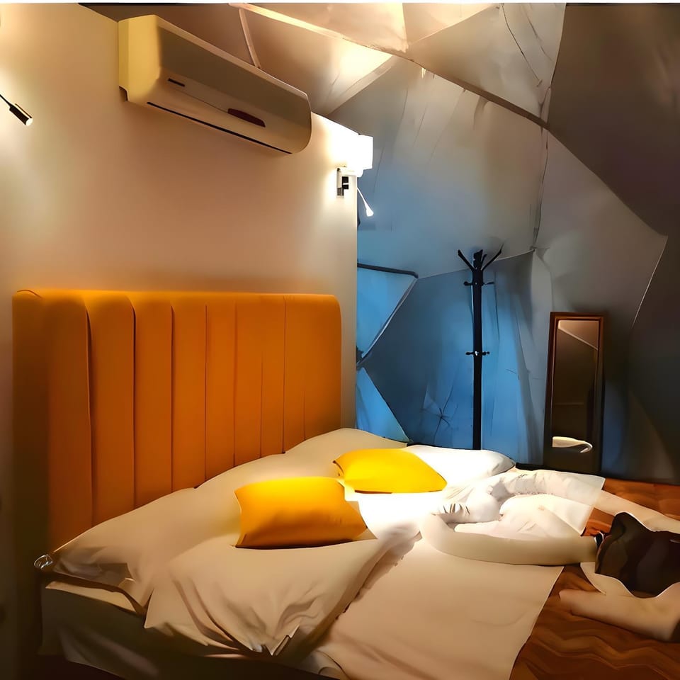 Bed, Photo of the whole room, Bedroom, air conditioner