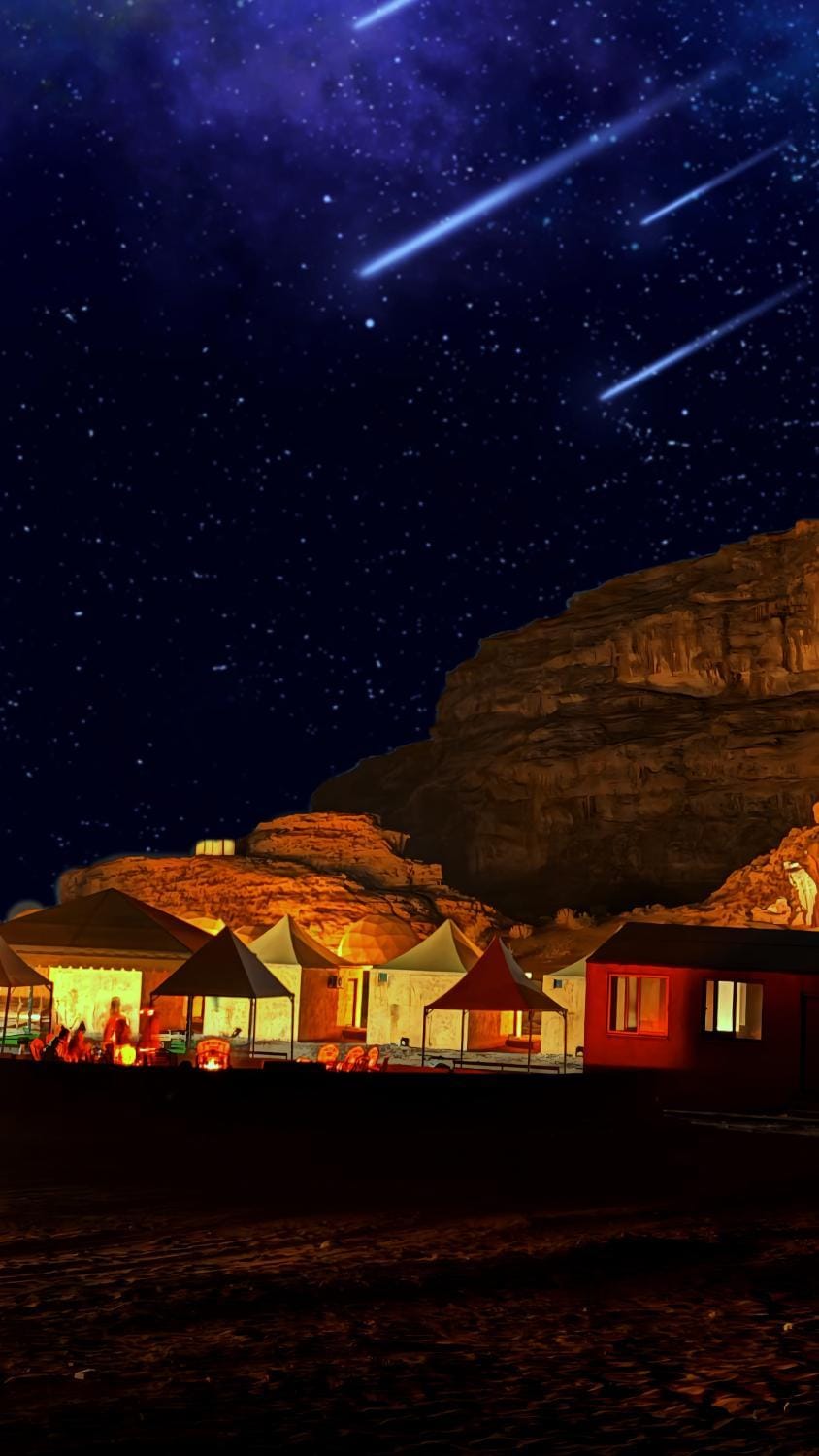 Property building, Night, Natural landscape, Mountain view