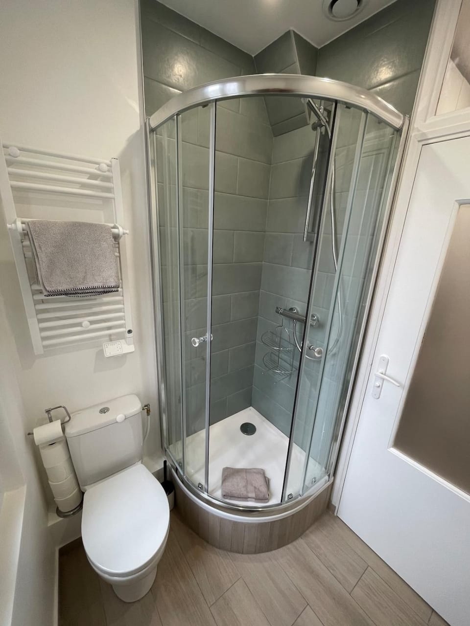 Shower, Toilet, towels
