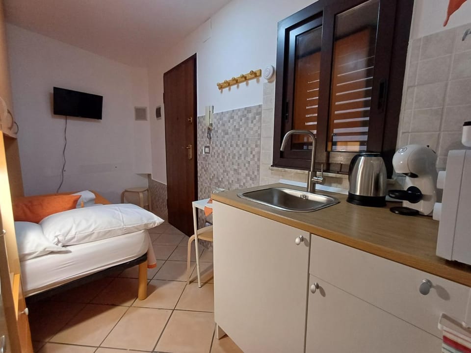 Bed, TV and multimedia, Coffee/tea facilities, Kitchen or kitchenette, Photo of the whole room, wardrobe